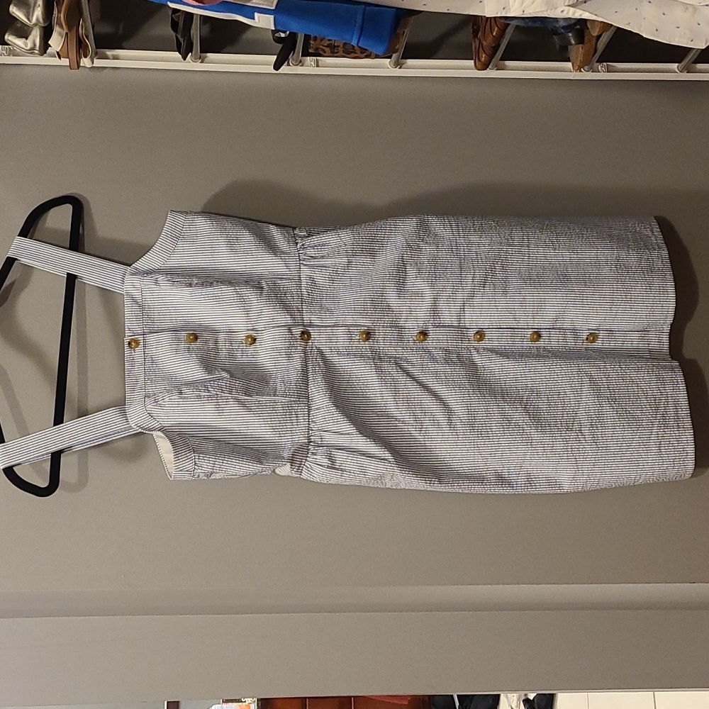 J. Crew Blue and White Striped Dress